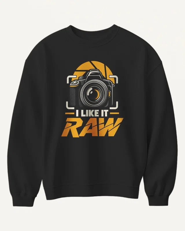 I Like It Raw Sweatshirt in Black — front