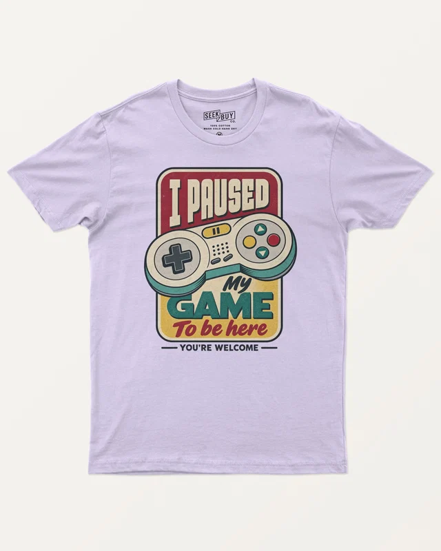I Paused My Game to Be Here Regular T-Shirt in Lavender — front
