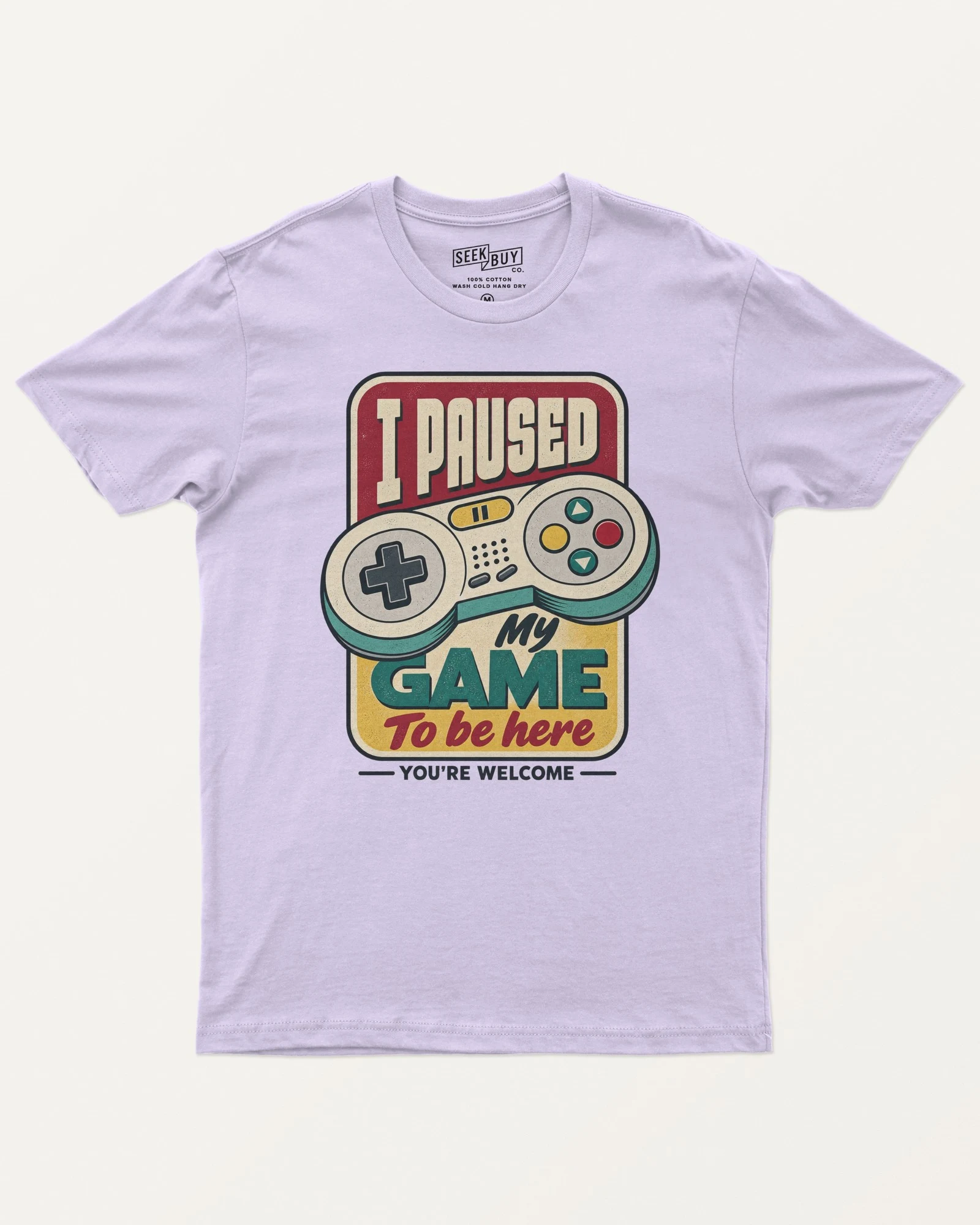 I Paused My Game to Be Here Regular T-Shirt in Lavender — front I Paused My Game to Be Here Regular T-Shirt in Lavender — front