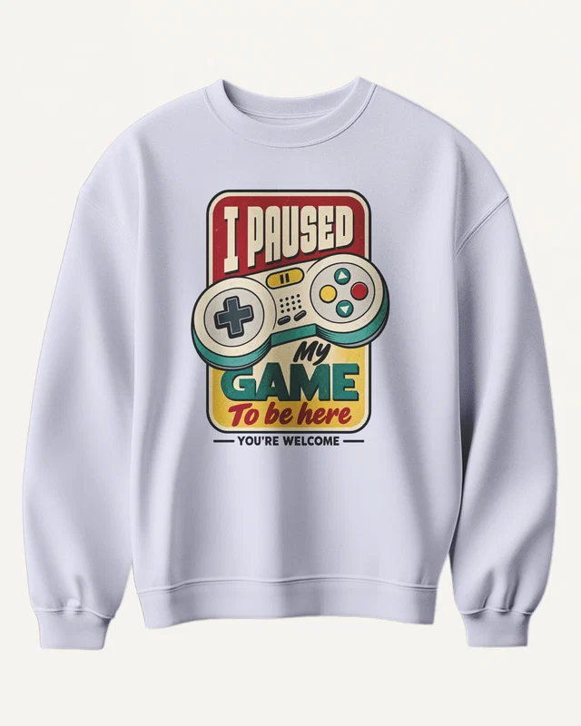 I Paused My Game to Be Here Sweatshirt in Lavender — front