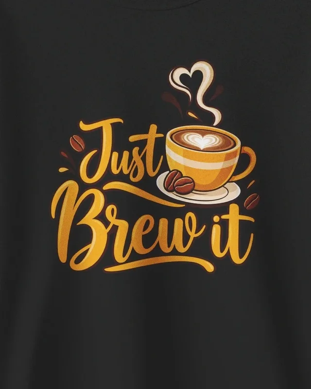 Just Brew It Sweatshirt in Black — design detail