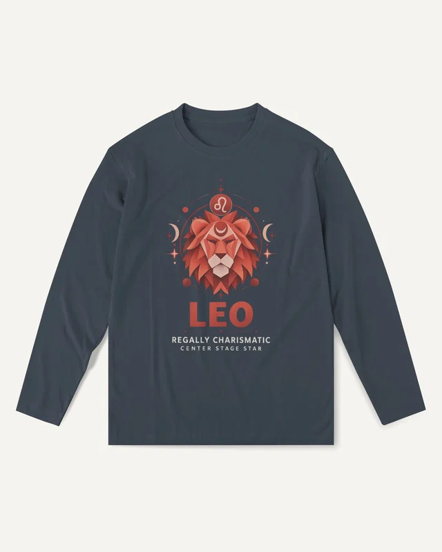 Leo Long-Sleeve T-Shirt in Navy Blue — front