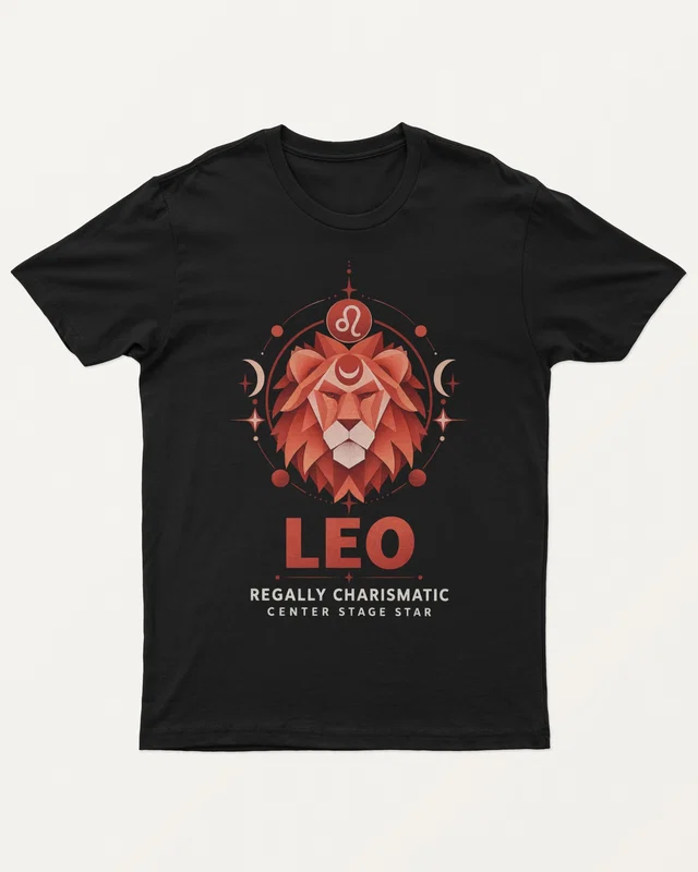 Leo Regular T-Shirt in Black — front
