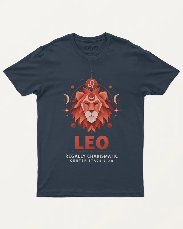 Leo Regular T-Shirt in Navy Blue — front