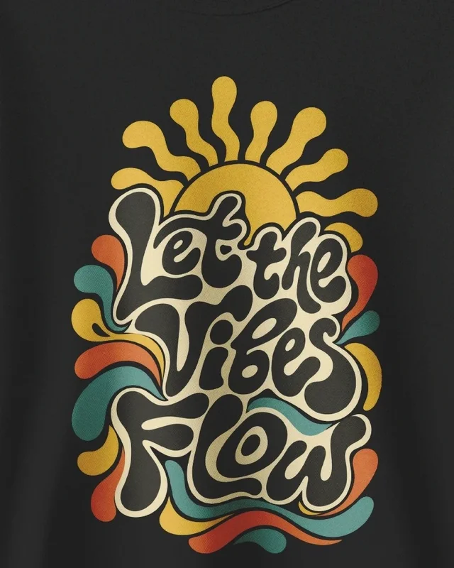 Let the Vibes Flow Sweatshirt in Black — design detail
