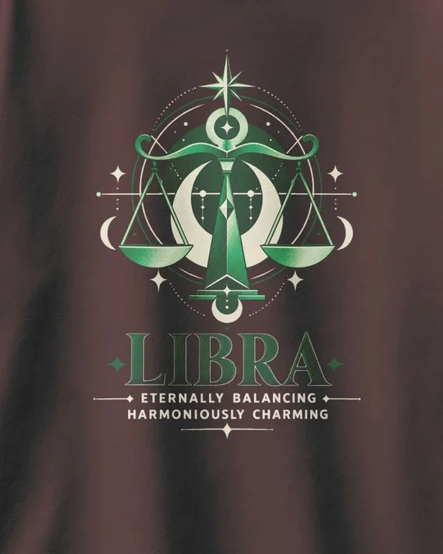 Libra Oversized T-Shirt in Maroon — design detail