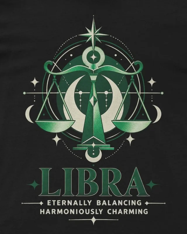 Libra Regular T-Shirt in Black — design detail
