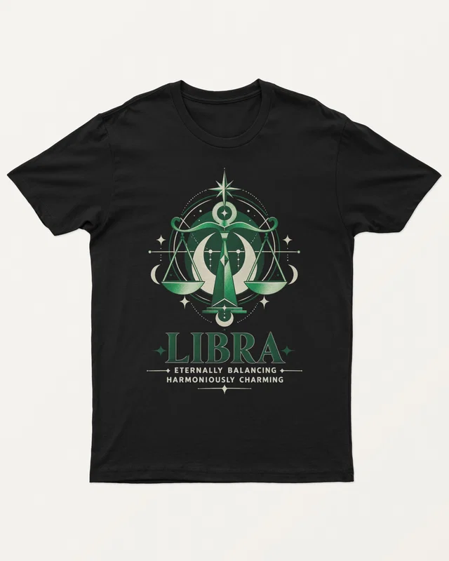 Libra Regular T-Shirt in Black — front