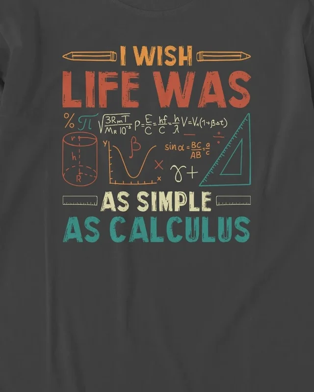 Life as Simple as Calculus Long-Sleeve T-Shirt in Black — design detail