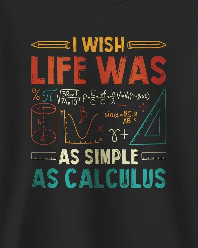 Life as Simple as Calculus Sweatshirt in Black — design detail