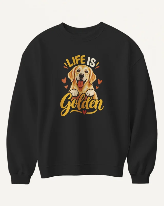 Life Is Golden Sweatshirt in Black — front