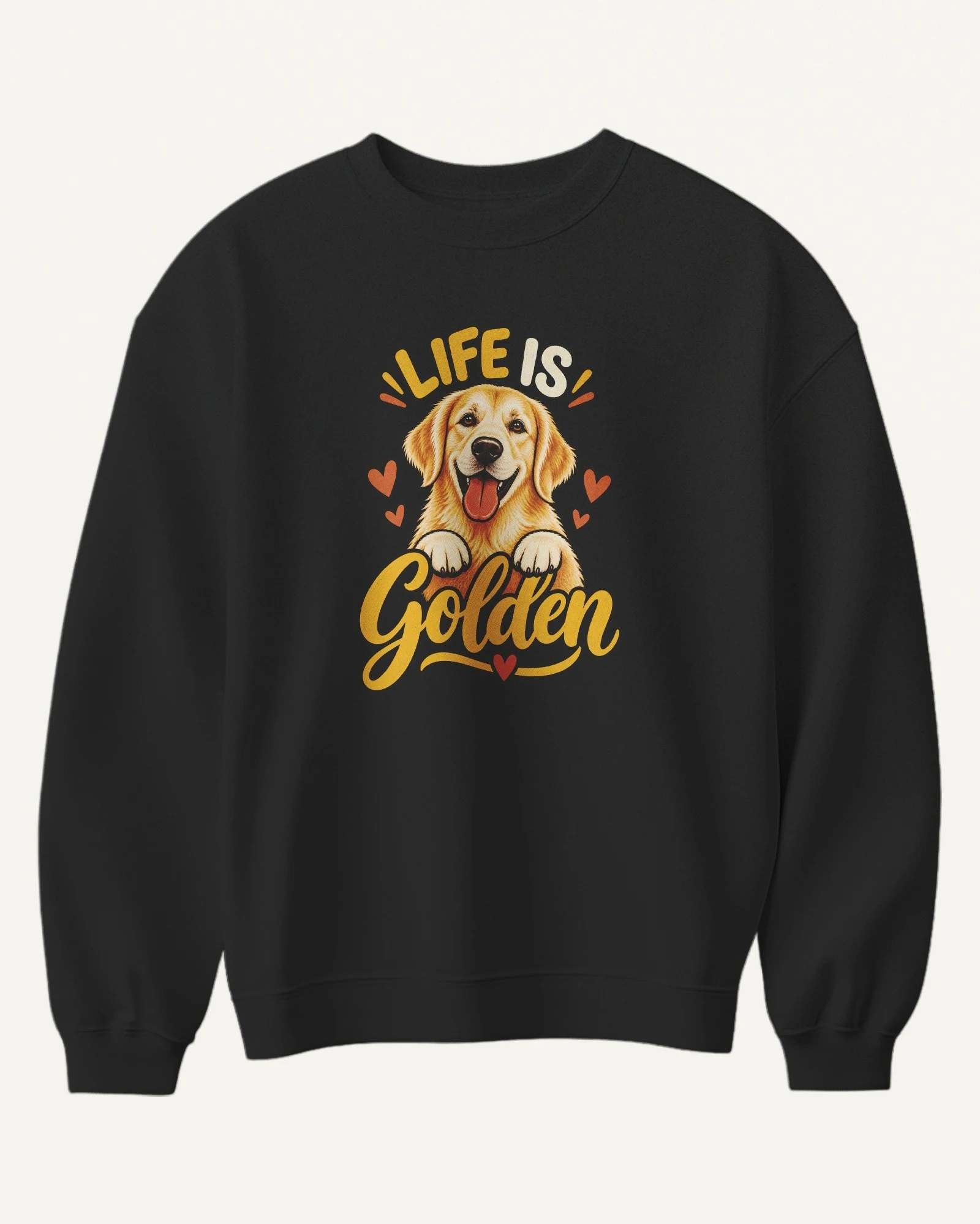 Life Is Golden Sweatshirt in Black — front Life Is Golden Sweatshirt in Black — front