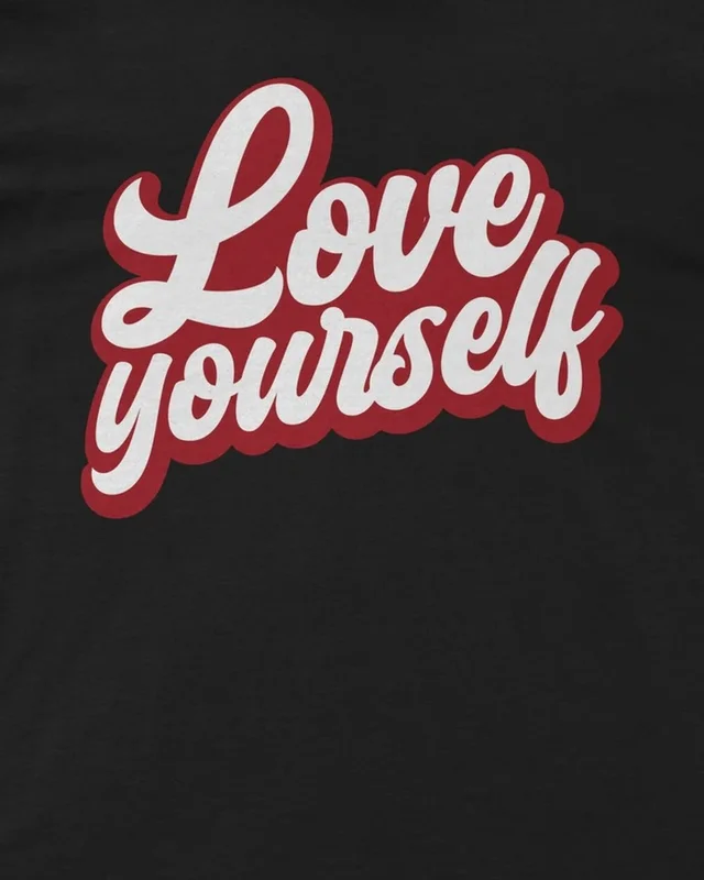 Love Yourself Regular T-Shirt in Black — design detail