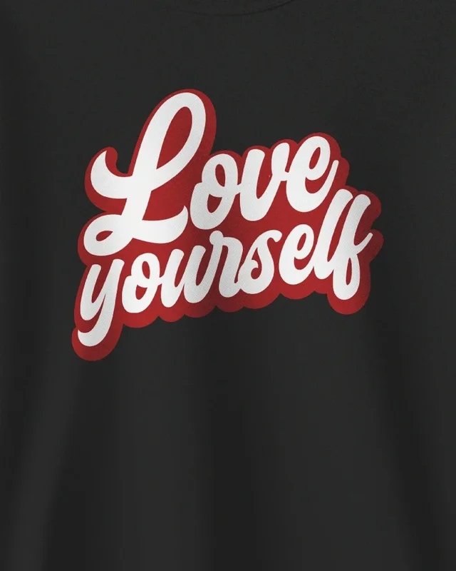 Love Yourself Sweatshirt in Black — design detail