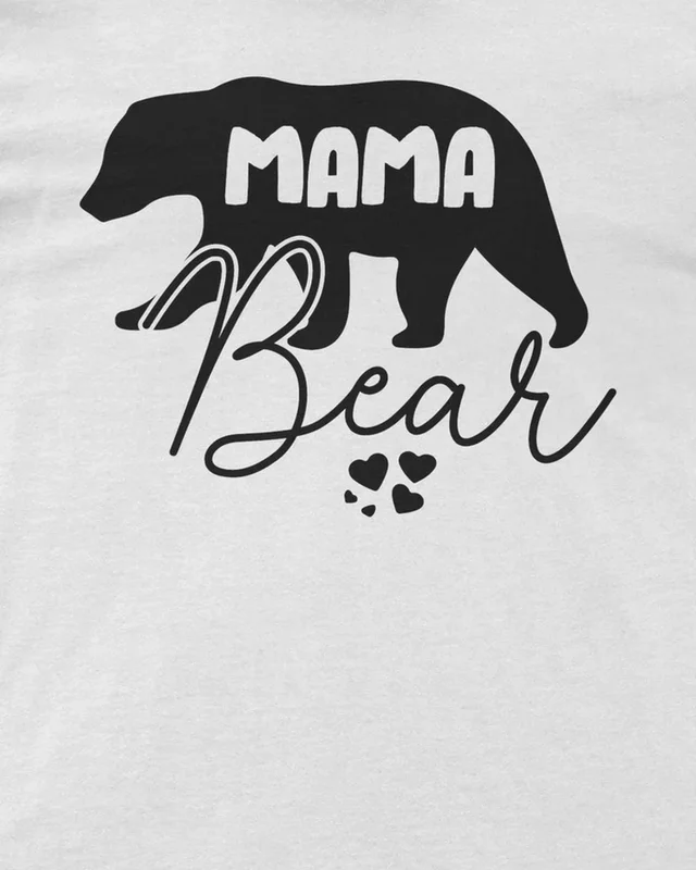 Mama Bear Regular T-Shirt in White — design detail