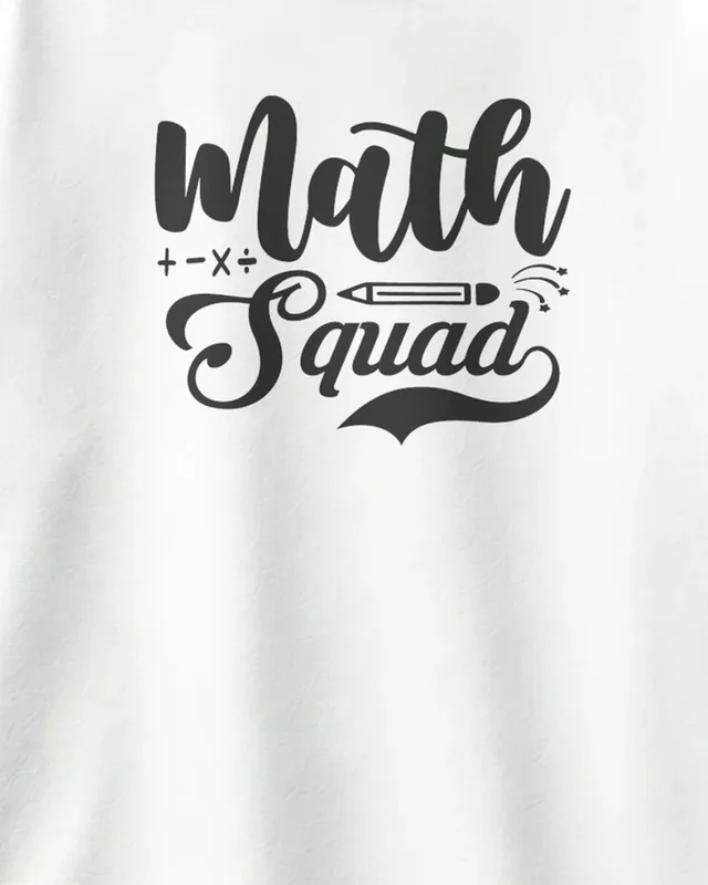 Math Squad Oversized T-Shirt in White — design detail