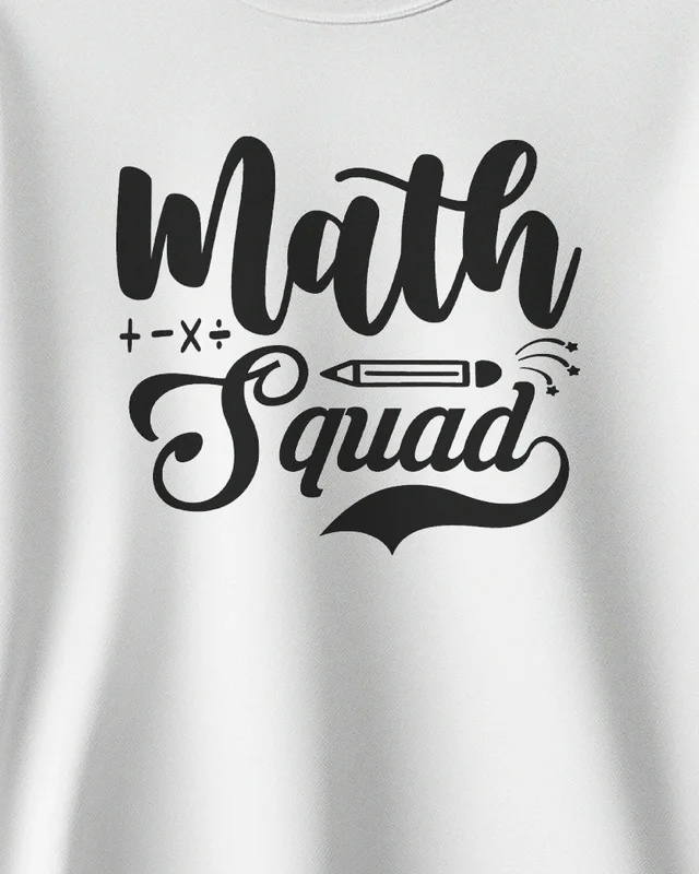 Math Squad Sweatshirt in White — design detail