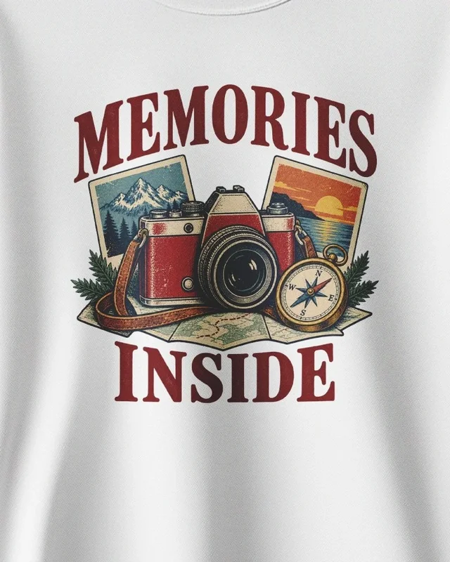 Memories Inside Sweatshirt in White — design detail
