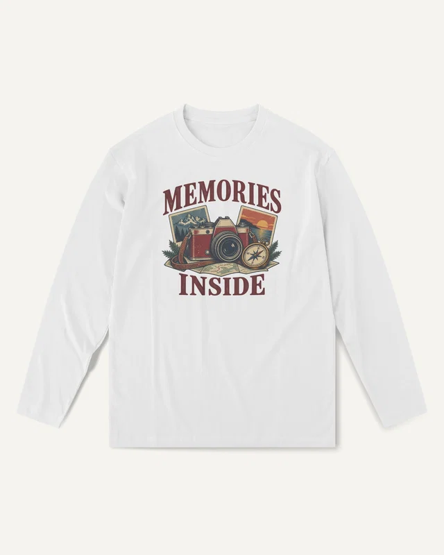 Memories Inside Long-Sleeve T-Shirt in White — front