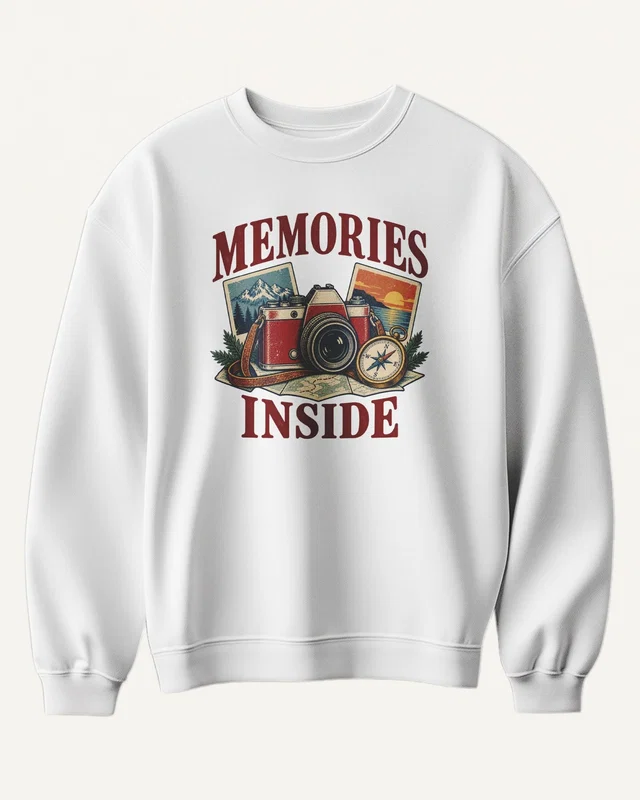 Memories Inside Sweatshirt in White — front