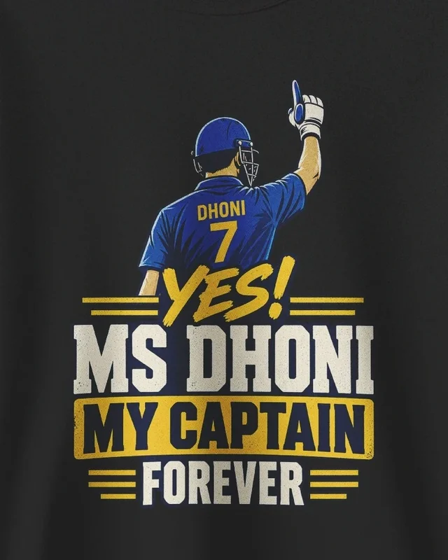 MS Dhoni My Captain Forever Sweatshirt in Black — design detail