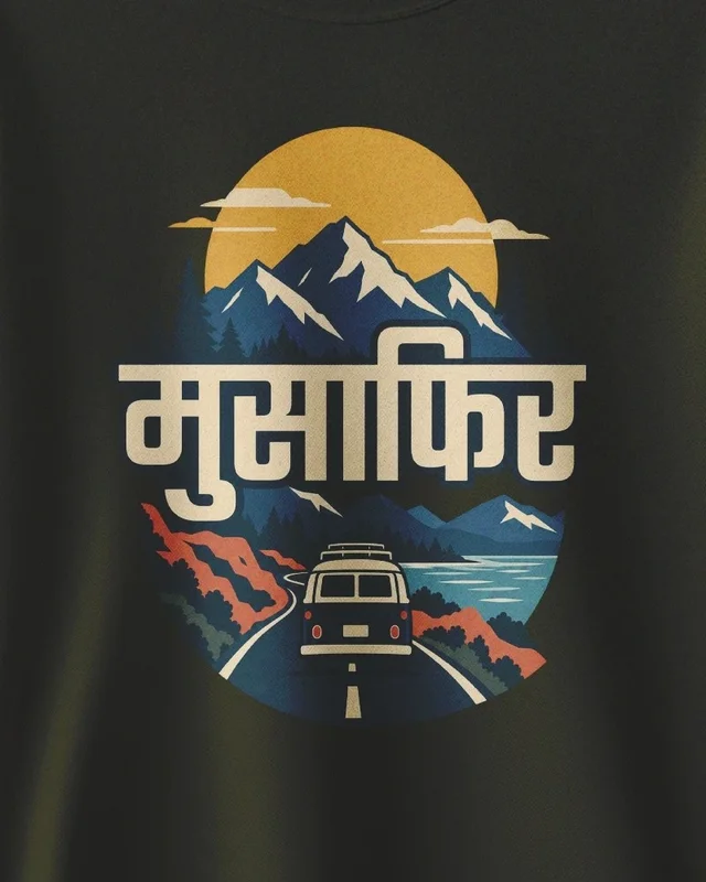 Musafir Sweatshirt in Olive Green — design detail