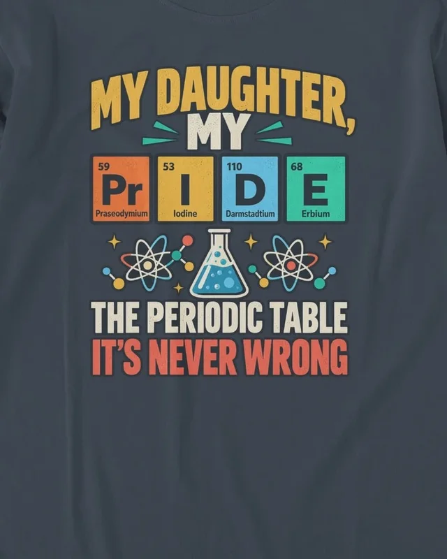 My Daughter My Pride Long-Sleeve T-Shirt in Navy Blue — design detail