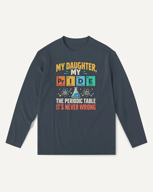 My Daughter My Pride Long-Sleeve T-Shirt in Navy Blue — front