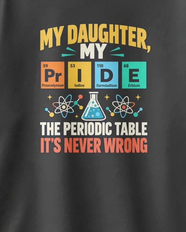 My Daughter My Pride Oversized T-Shirt in Black — design detail