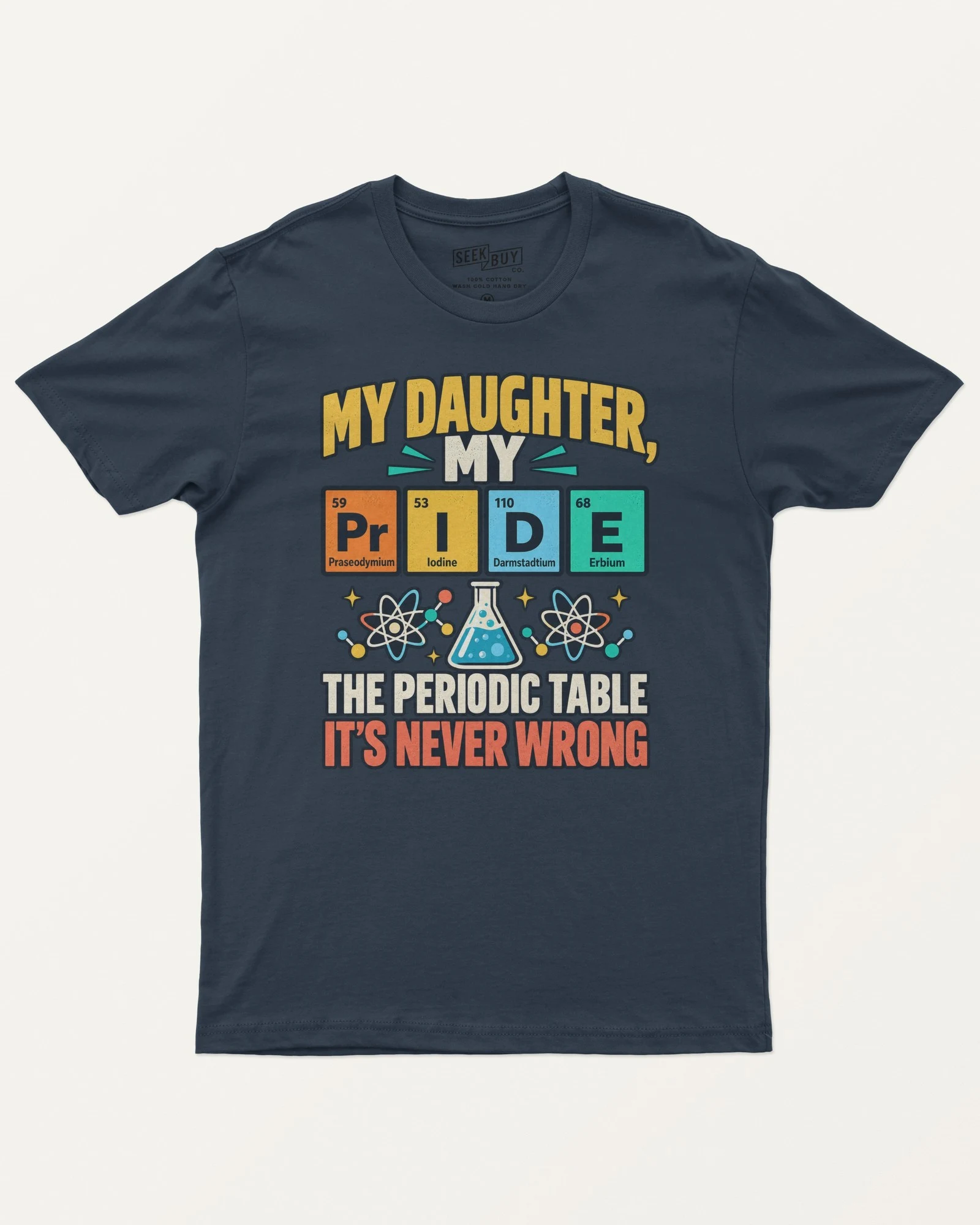 My Daughter My Pride Regular T-Shirt in Navy Blue — front My Daughter My Pride Regular T-Shirt in Navy Blue — front