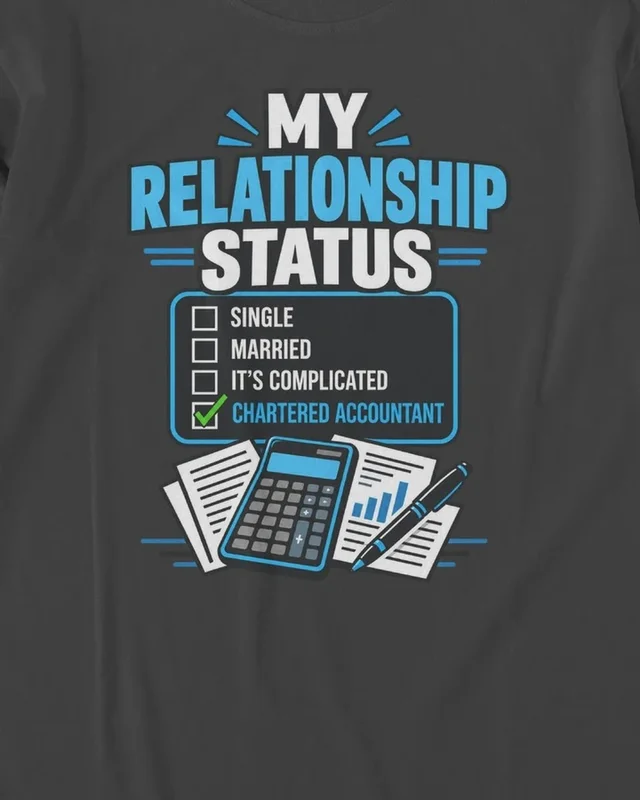 My Relationship Status Chartered Accountant Long-Sleeve T-Shirt in Black — design detail