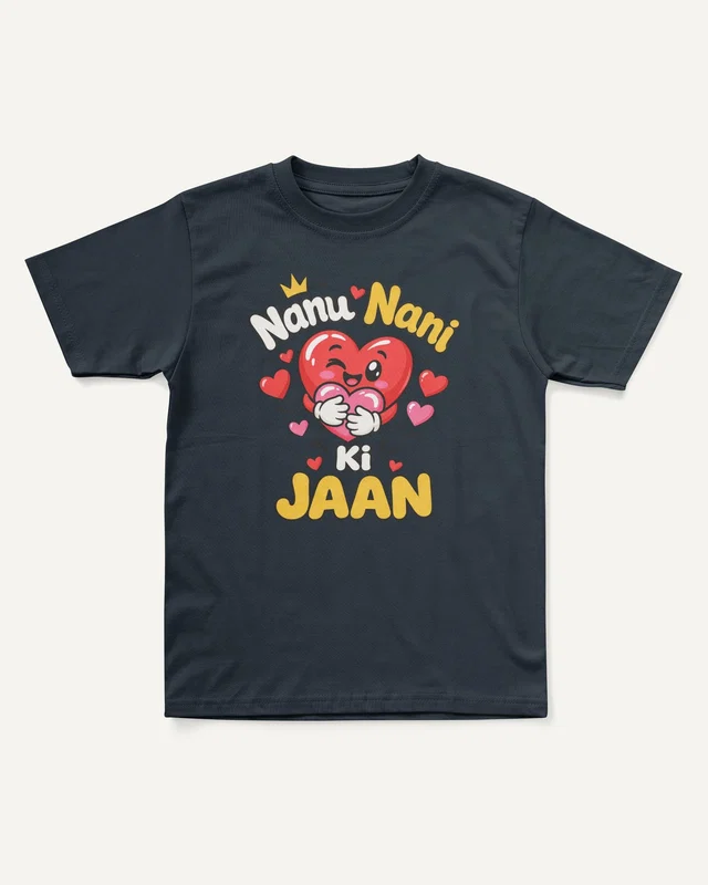 Nanu Nani Ki Jaan Kids’ T-Shirt in Navy Blue — front