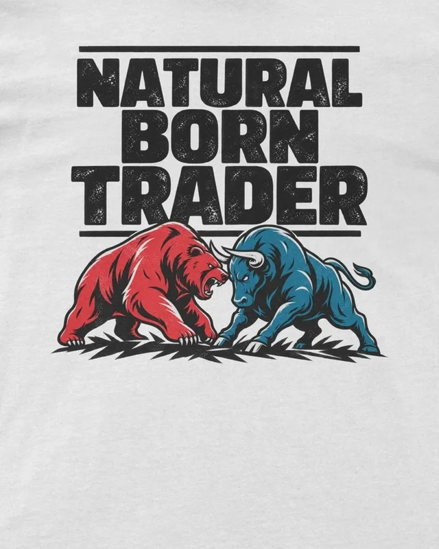 Natural Born Trader Regular T-Shirt in White — design detail