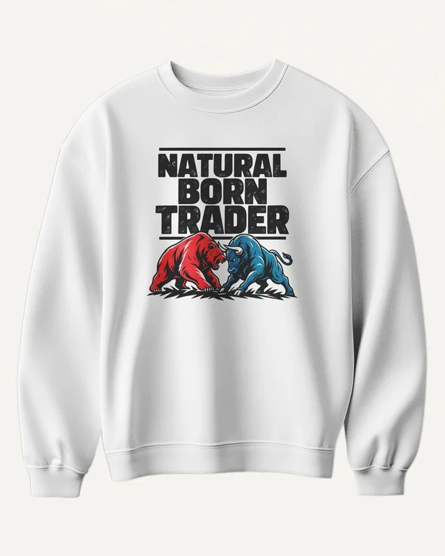 Natural Born Trader Sweatshirt in White — front