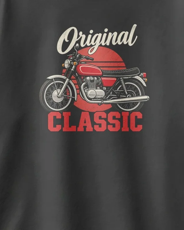 Original Classic Motorcycle Oversized T-Shirt in Black — design detail