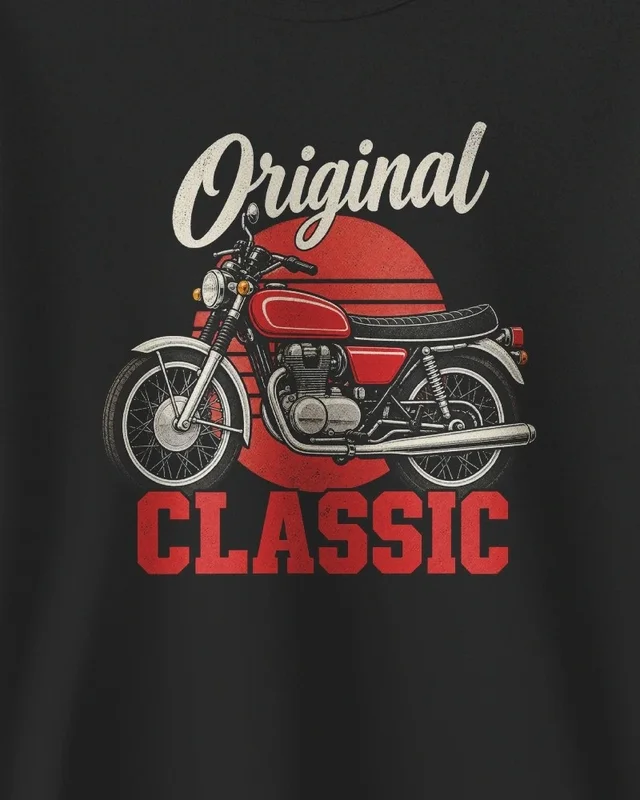 Original Classic Motorcycle Sweatshirt in Black — design detail