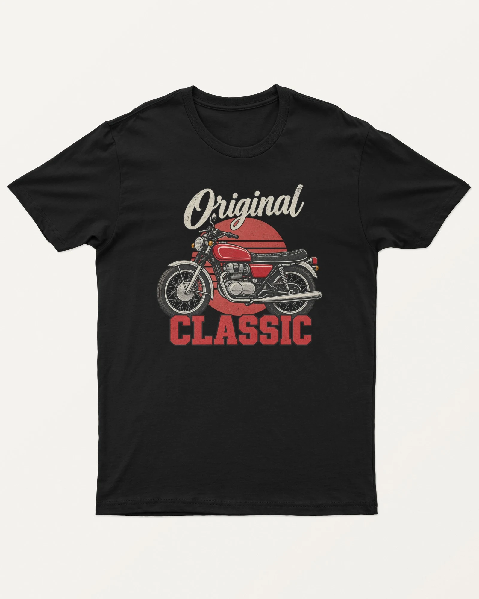 Original Classic Motorcycle Regular T-Shirt in Black — front Original Classic Motorcycle Regular T-Shirt in Black — front