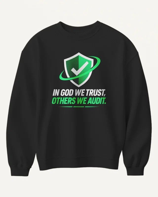 In God We Trust Others We Audit Sweatshirt in Black — front