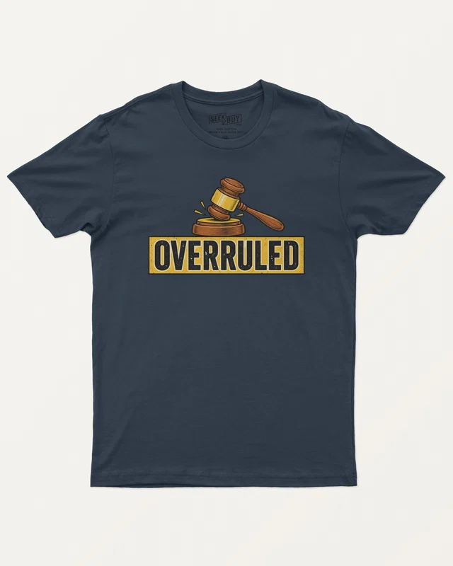 Overruled Regular T-Shirt in Navy Blue — front