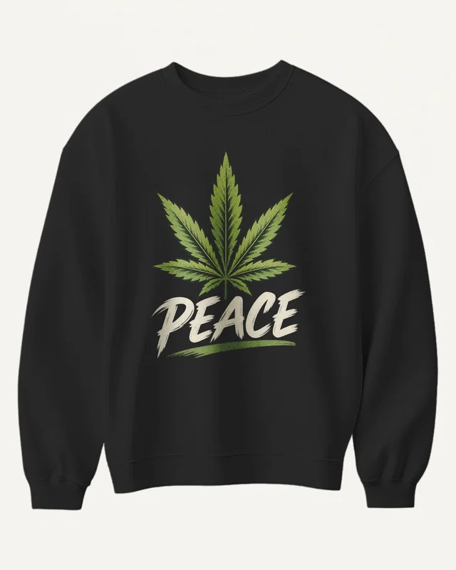 Peace Leaf Sweatshirt in Black — front