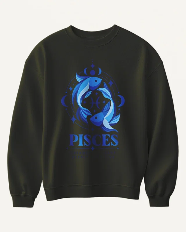 Pisces Sweatshirt in Olive Green — front