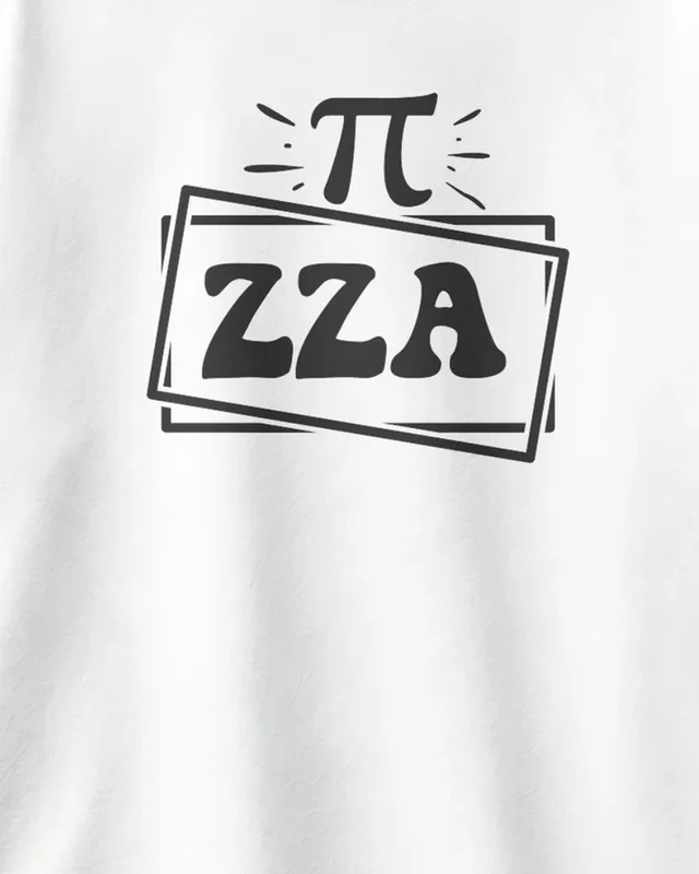 Pizza Equation Oversized T-Shirt in White — design detail