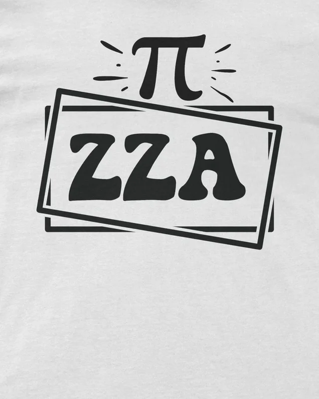 Pizza Equation Regular T-Shirt in White — design detail