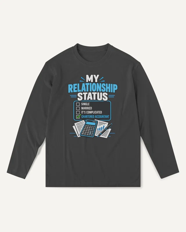 My Relationship Status Chartered Accountant Long-Sleeve T-Shirt in Black — front