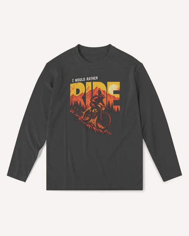 I Would Rather Ride Long-Sleeve T-Shirt in Black — front