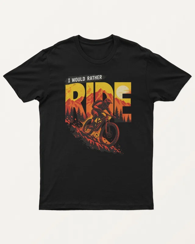I Would Rather Ride Regular T-Shirt in Black — front