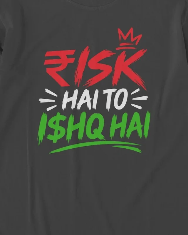 Risk Hai To Ishq Hai Long-Sleeve T-Shirt in Black — design detail