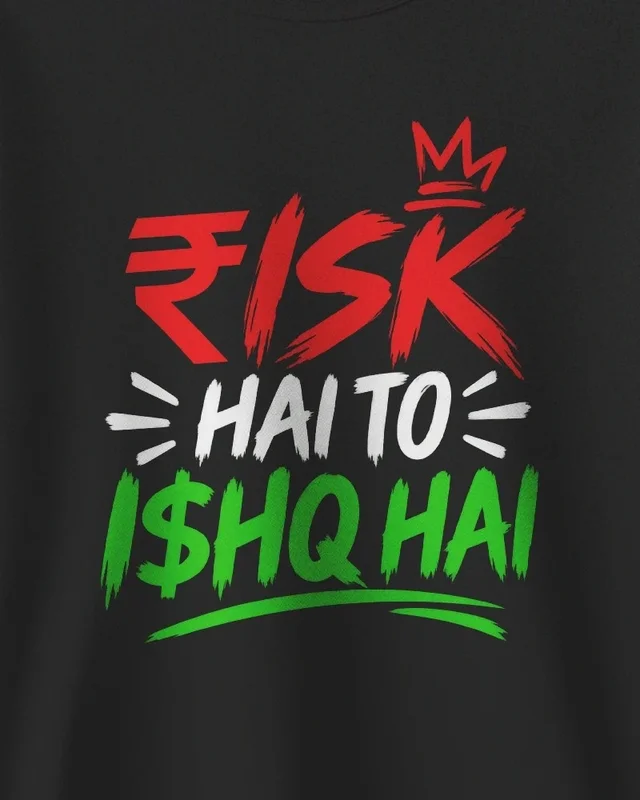 Risk Hai To Ishq Hai Sweatshirt in Black — design detail