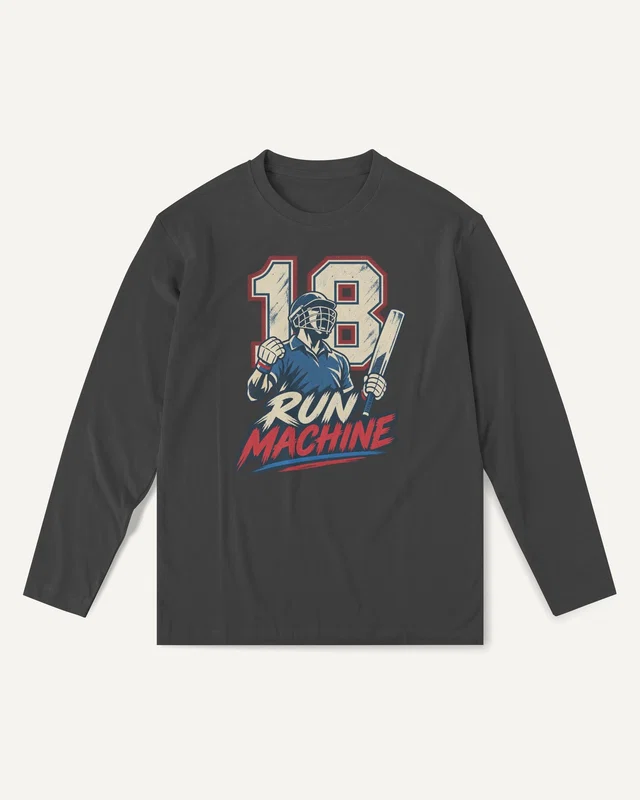 Run Machine 18 Long-Sleeve T-Shirt in Black — front
