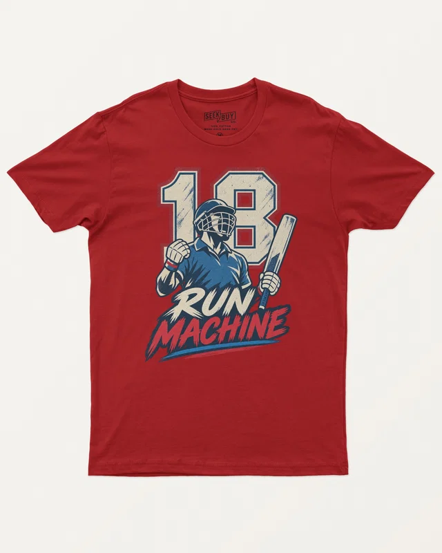 Run Machine 18 Regular T-Shirt in Red — front